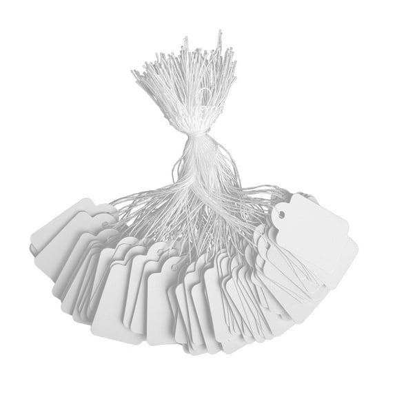 White Marking Tags with String Easy to Write Remove for Jewelry, Clothing, 1000Pcs