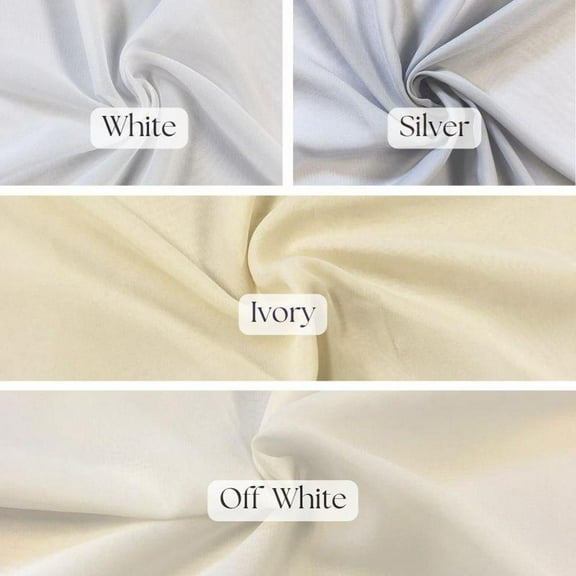 Off White Matte Chiffon Fabric by the Yard, 58/60" Wide Soft Sheer Polyester Material for Dresses, Bridal Gowns, Robes, Sewing & Home Décor – Valentina Textile Inc