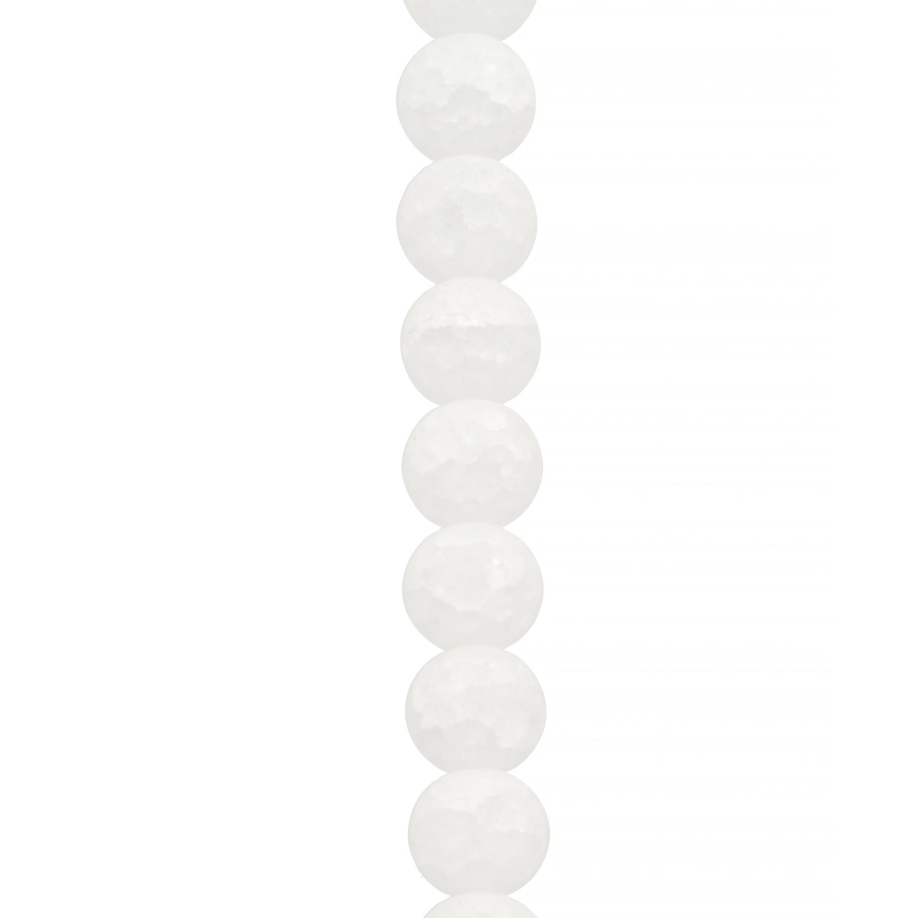 White Matte Crackled Quartz Round Beads - 12mm by Bead Landing ...