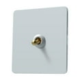 thumbnail image 1 of White Matte Finish Retro Toggle Switch With Brass Lever Control Options, 1 of 6