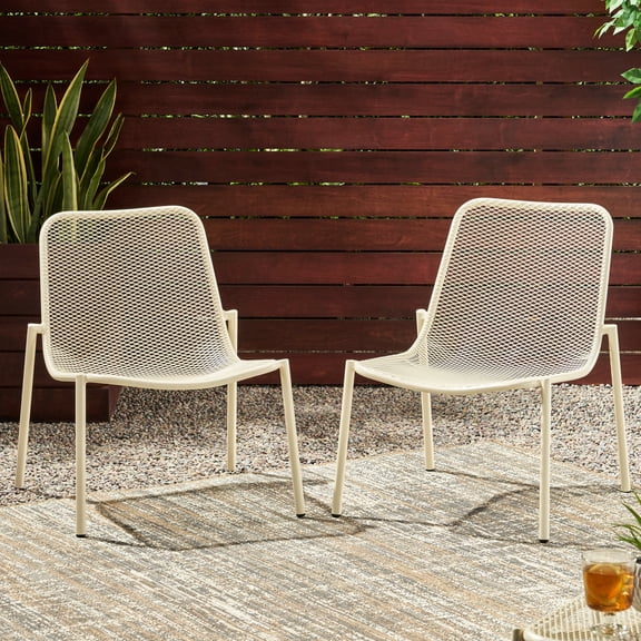 White Matte Finish Stackable Iron Chairs / Relax in Summer Sunshine