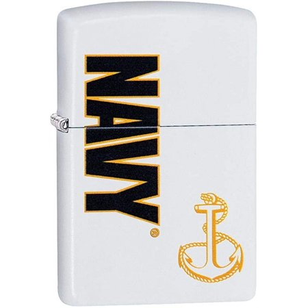 White Matte Navy windproof lighter #29761
