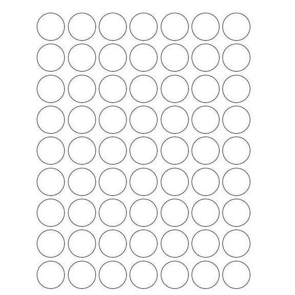 White Matte Stickers Printing Labels Removable Round 1 inch (25mm) with Template Included, 50 Printable Sticker Paper Sheets - 3150 Pack