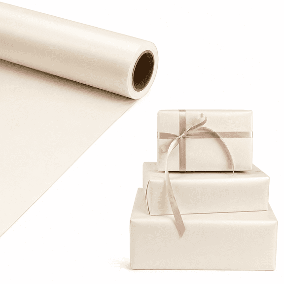 Off White Matte Wrapping Paper,Gift Wrapping Paper | Solid Color Pearly-Lustre Paper,Perfect for Wedding,Valentine's Day,Birthday,Christmas-17 Inches X 32.8 Feet