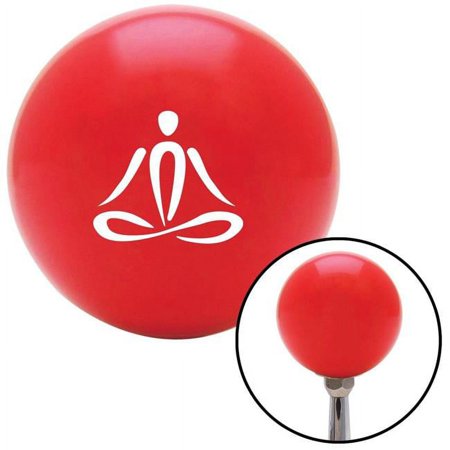 White Meditation Symbol Red Shift Knob with M16 x 1.5 Insert Shifter Auto Manual