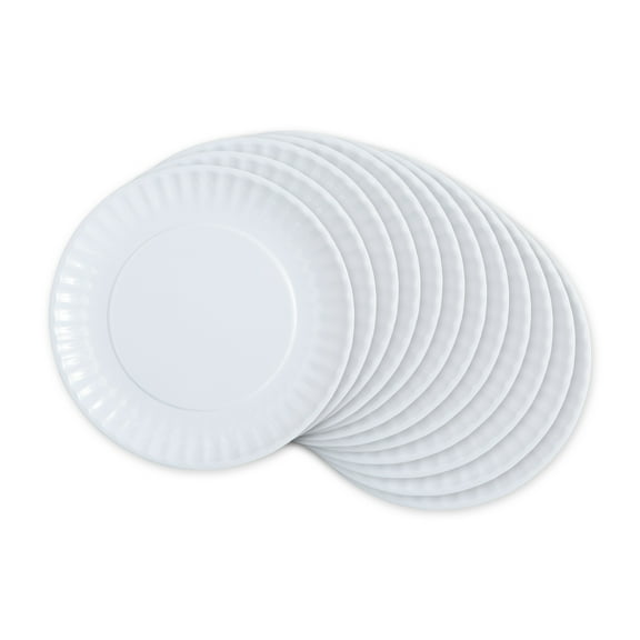 White Melamine Picnic Plate (Set of 12)