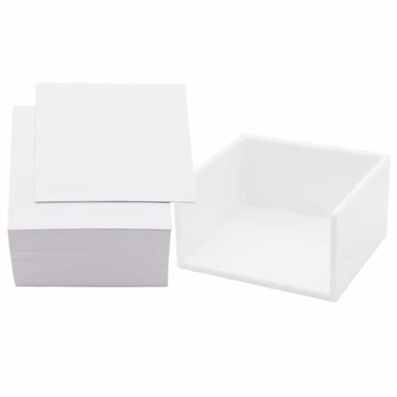 White Memo Holder With Blank Memo Notes Cube Simple Ps Notepad Organizer Disp...