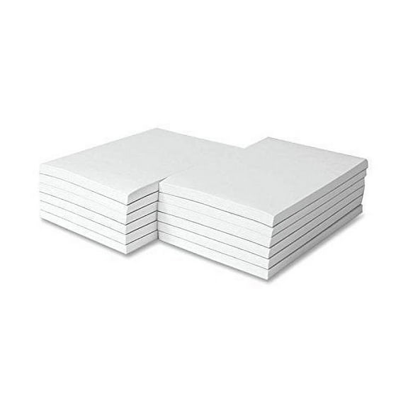 White Memo Note Pads Glued on Top - Size 4 x 6" - 100 Sheets Per Pad, 5 Scratch Pads Per Pack