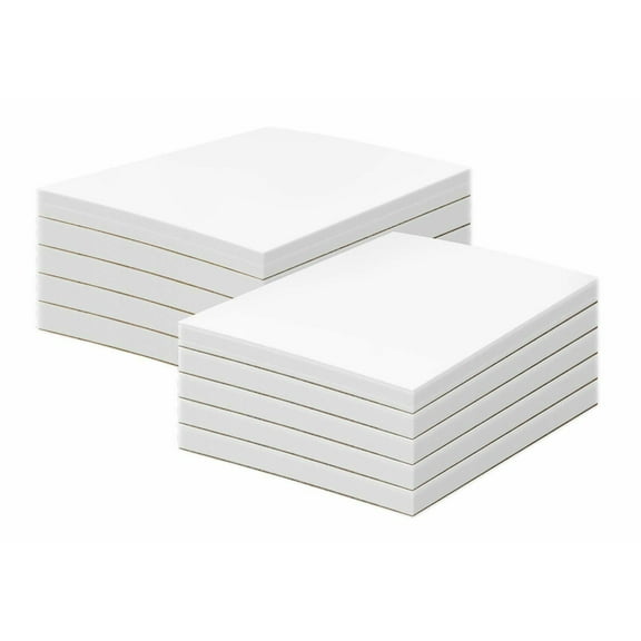 White Memo Pads, 50 Sheets Per Pad, (10 Pads Per Pack) with a Chipboard on The Back. (5 x 8)