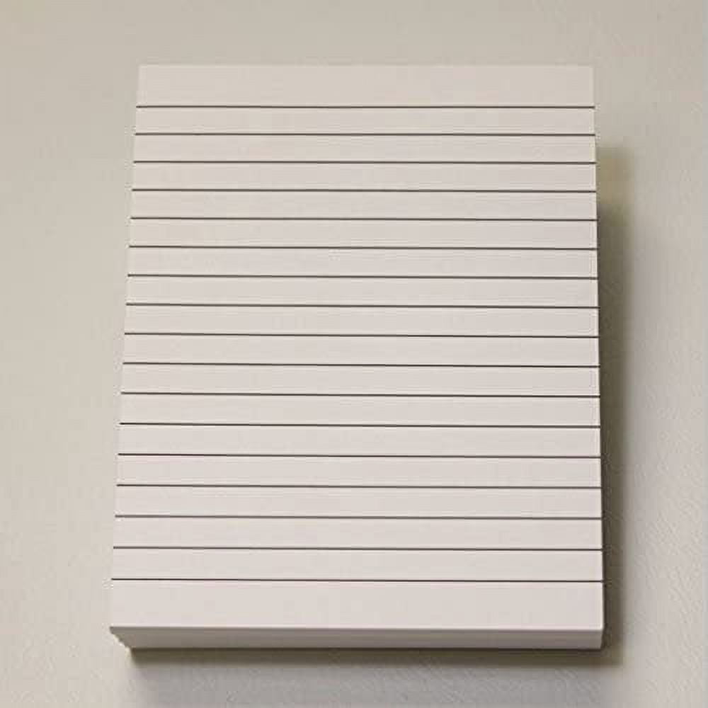 White Memo Pads/Notepads, With Black Ruled Lines, Size 8.5 x 11, 50 Sheets Per Pad, 5 Pads Par Pack.