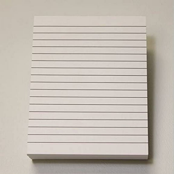 White Memo Pads/Notepads, With Black Ruled Lines, Size 8.5 x 11, 50 Sheets Per Pad, 5 Pads Par Pack.