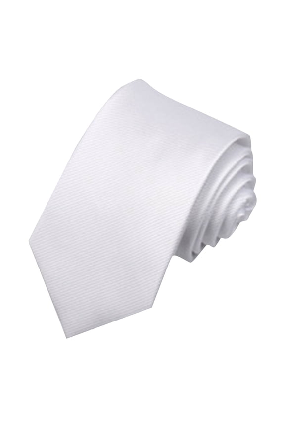 White Men Business Hand Tie With Solid Polyester For Wear