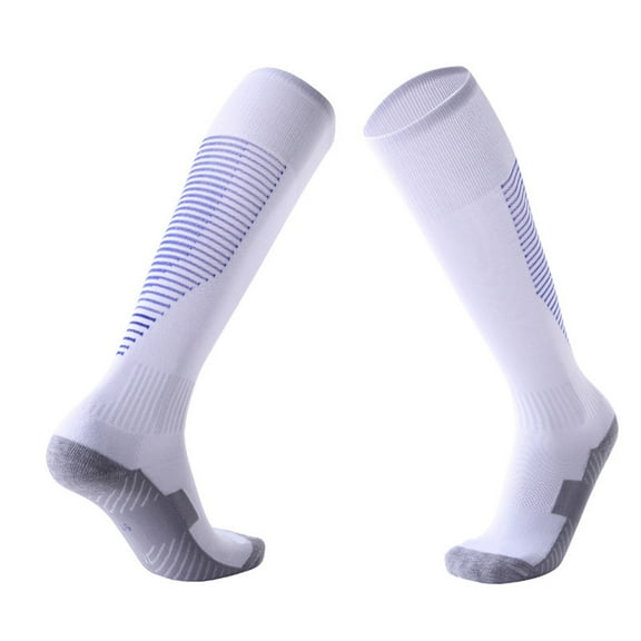 White Men'S Compression Over The Calf Athletic Socks For Outdoor Sports In White Color One Size Fits Most Length 7.87 Inch Height 17.72 Inch Supportive Long Socks
