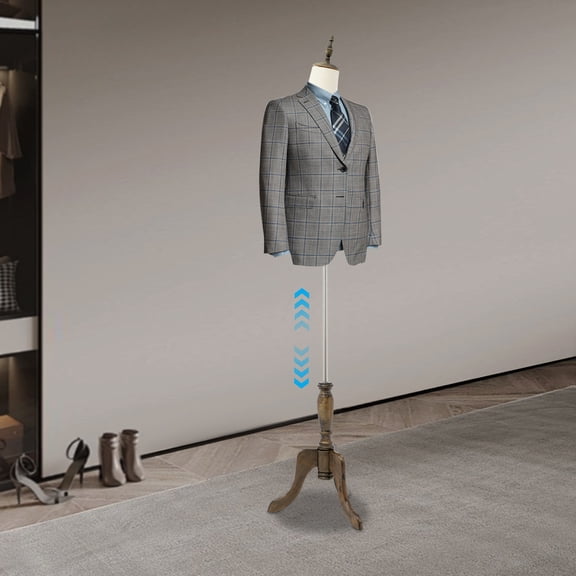 White Men's Dummy Model Height Adjustable Three-Legged Retro Suit Display Bust Model
