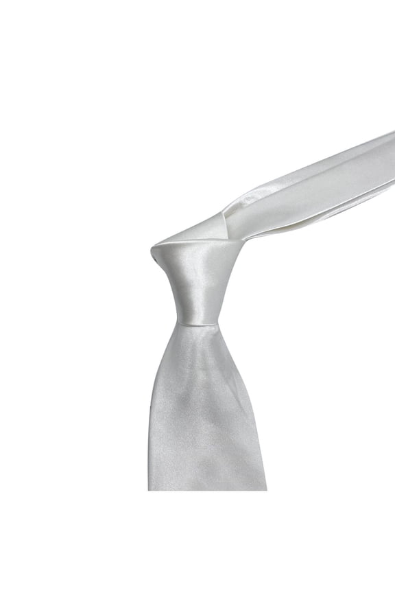White Mens Fashion Business Shirt Solid Polyester Hand Tie For Office Use