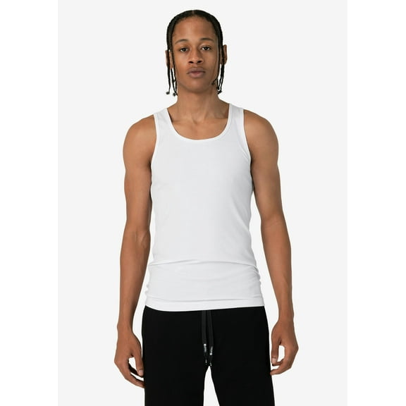 White | Mens Ribbed Tank