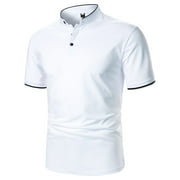 ZICTH White Mens T-Shirts Men'S Regular Fit Shirt Preppy Clothes Work Shirts For Men Polo Shirts for Men