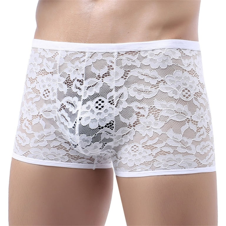 White Mens Underwear Men'S Lace T Pants Briefs