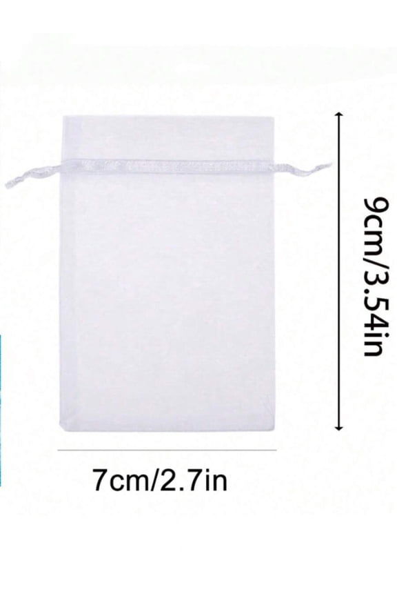 White Mesh Bag 1pc Large Capacity Waterproof Drawstring Backpack, Dry And