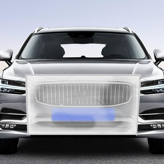 White Mesh Grille Guard Insert - Universal Automotive Radiator Protector Debris Shield Bug Deflector for Cars Trucks SUVs