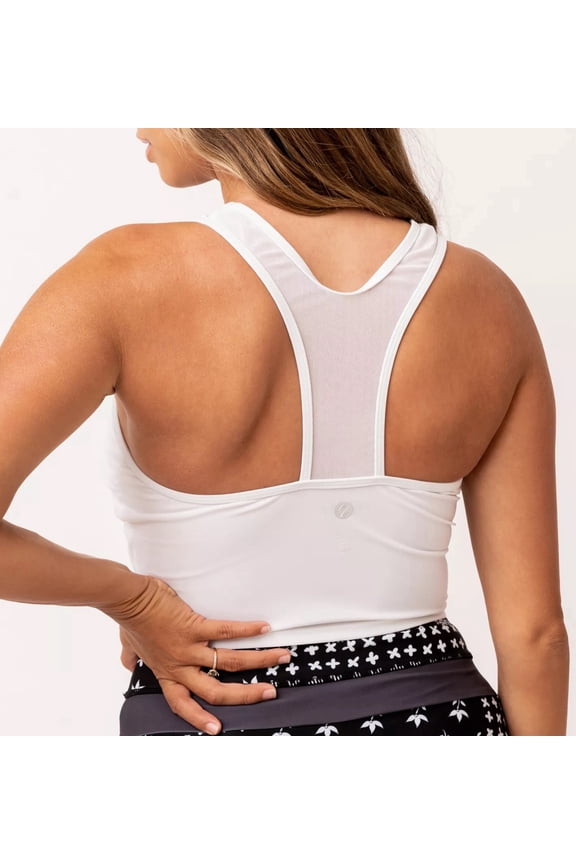 White Mesh Racerback Crop Nani Swimwear