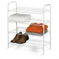 thumbnail image 1 of White Metal 4-Shelf Shoe Rack - Holds up to 9 Pair of Shoes, 1 of 5