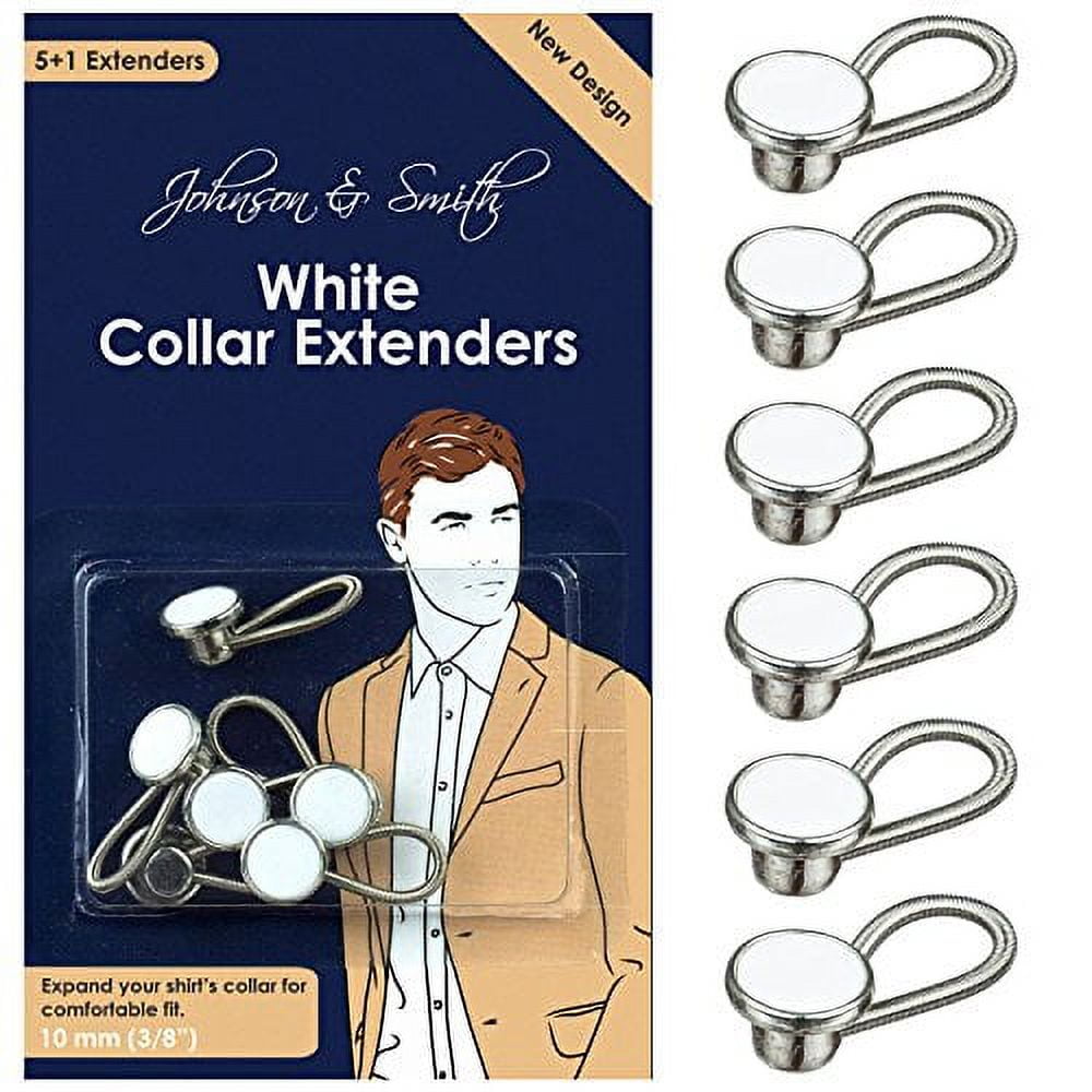 White Metal Collar Extenders by Johnson & Smith Stretch Neck Extender