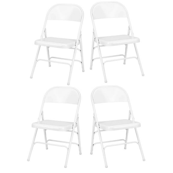 White Metal Folding Chair - Sold in Sets of 4 - by Chivari