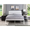 thumbnail image 1 of White Metal Frame Bed | Suitable for Bedroom Use | 500lbs Weight Capacity, 1 of 2