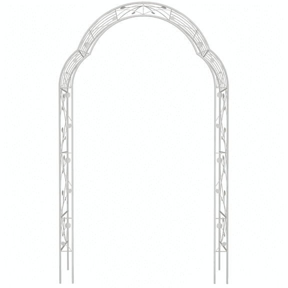 White Metal Garden Arch Trellis for Climbing Plants - Assemble Freely with 8 Styles Garden Arbor