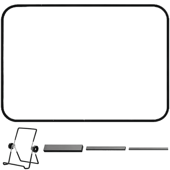 White Metal-Gripping Knitting Pattern Holder, 11.81 x 8.27 in Chart Board with Adjustable Stand, 4 Metal-Adhering Strips for Precise Positioning, Hands-Free Cross Stitch Display, Crochet Accessories
