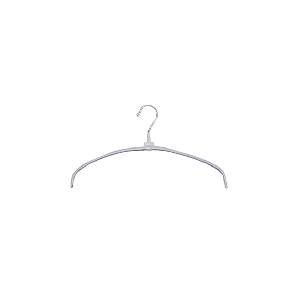 SSWBasics-White Dress Hangers Non Slip 16'' with Rubberized Finish and Chrome Swivel Hook -