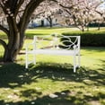 thumbnail image 1 of White Metal Porch Bench | Durable, Simple Assembly | Porch, Balcony, 1 of 3