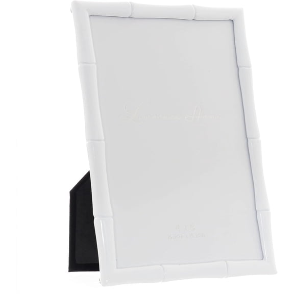 White Metallic BAMBOO Silhouette 4x6 frame - 4x6