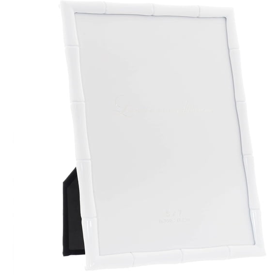 White Metallic BAMBOO Silhouette 5x7 frame - 5x7