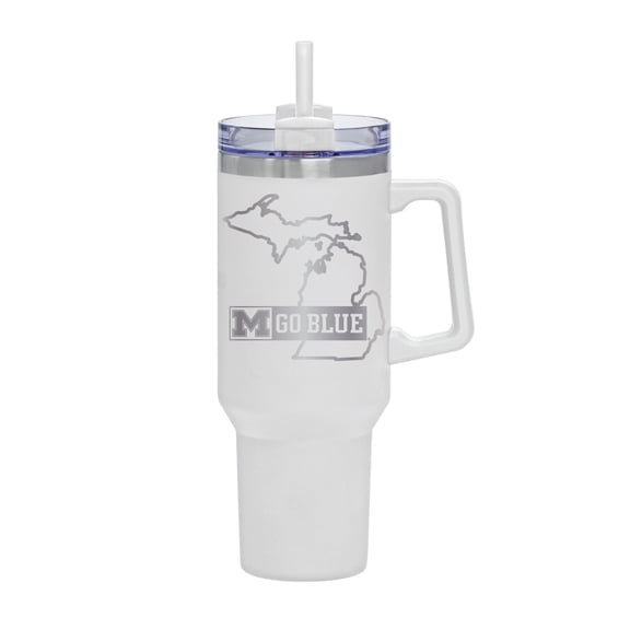 White Michigan Wolverines 40oz. Rocky My State Tumbler