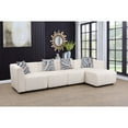 thumbnail image 1 of White Microfiber 4 Piece Sectional Sofa Set Living Room Leisure Sofa, 1 of 5