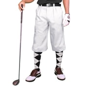 White Microfiber Golf Knickers  Plus Fours for Men - 40