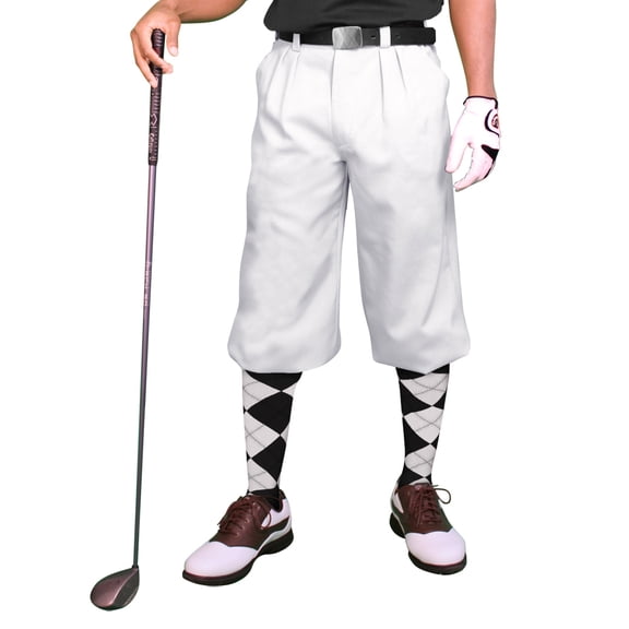 White Microfiber Golf Knickers ( Plus Fours) for Men - 46"