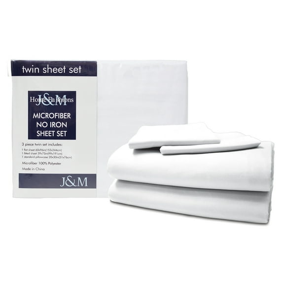 White Microfiber Sheet Set Twin