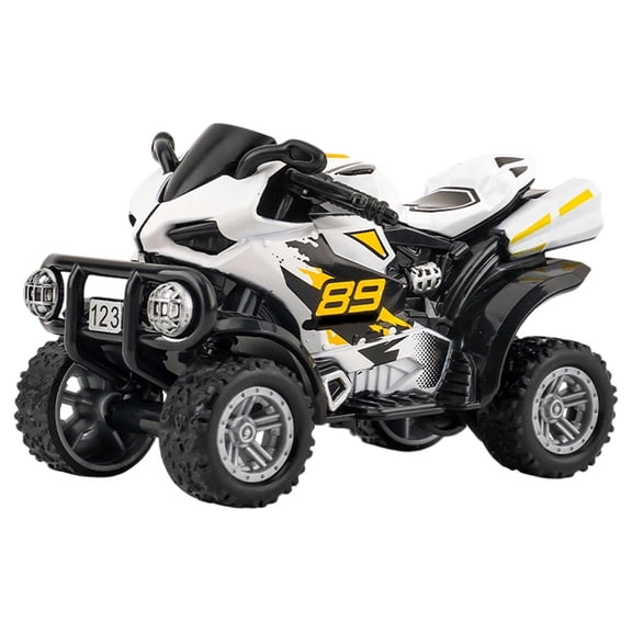 White Mini Alloy Simulation Pull Back Motorcycle Toy Inertia Powered Off Road Model For Kids White 3.5Inch