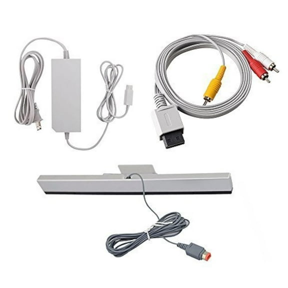 White Mini Cable Audio Video Wired Sensor Charger Adapter Set, 3 pieces