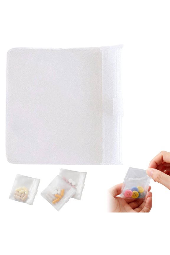 White Mini Clear Pouch, Reusable Zipper Bag for Daily Meds – Waterproof Small Case for First Aid Kit, Label Friendly Surface for Organization, Practical Household Essential
