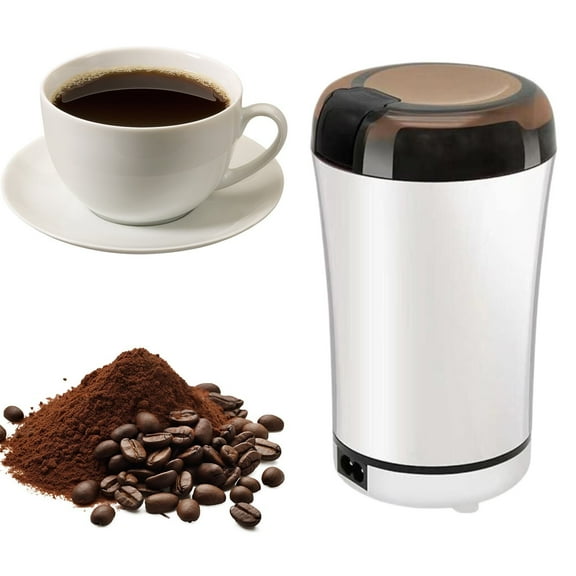 White Mini Electric Food Grinder – Crush Pills, Vitamins, Coffee, Spices & Pet Food, Push-Button, Compact & Quiet, Ideal for Home, Kitchen, Travel & Office Use