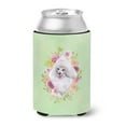 thumbnail image 1 of White Mini Poodle Green Flowers Can or Bottle Hugger, 1 of 1