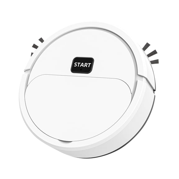 White Mini Robot Vacuum Cleaner Automatic Sweeping And Mopping 3 In 1 Rechargeable For Hard Floor Carpet Small Spaces White