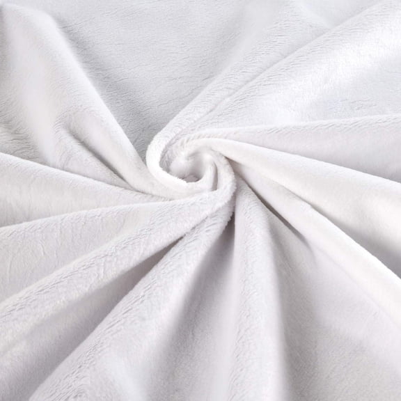 White Minky Fabric by the Yard, Fabric Collections Inc Soft Plush 60 Inch Wide Solid Minky Material for Blankets, Baby, Sewing & Cuddle Projects