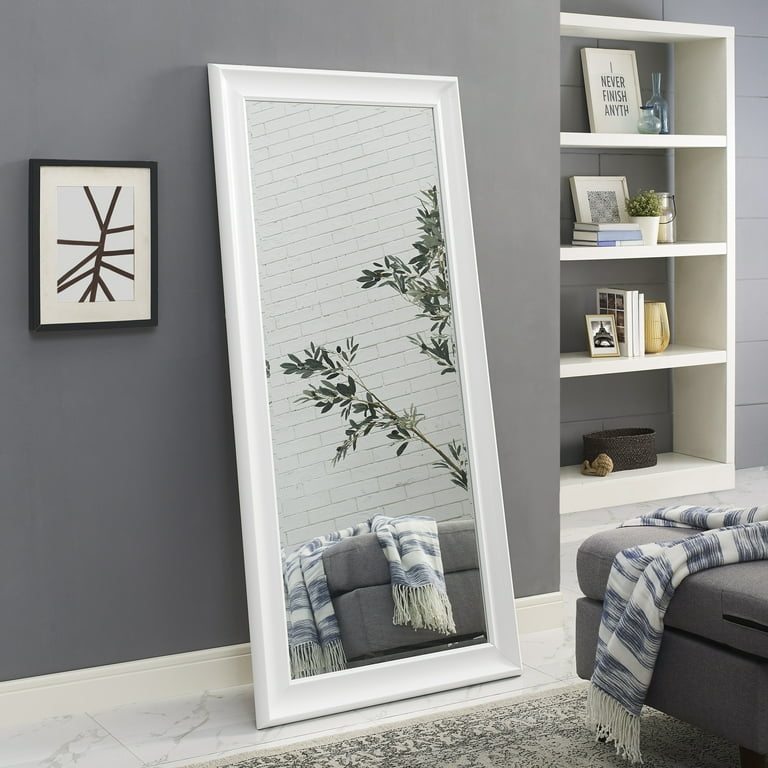 Full length mirror white frame top