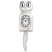 White Miss Kitty Cat Clock 3/4 Size 12.75 Small Version Retro Style Kit Cat Klock