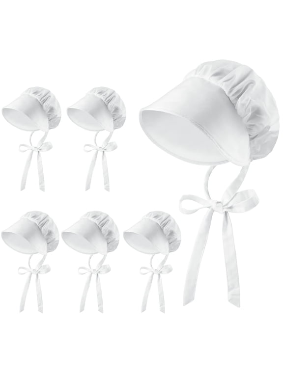 White Mob Hat Clothing Pioneer Hat Women's Colonial Hat Grandma Night Hat Accessory Strap Adjustable Shoulder Strap